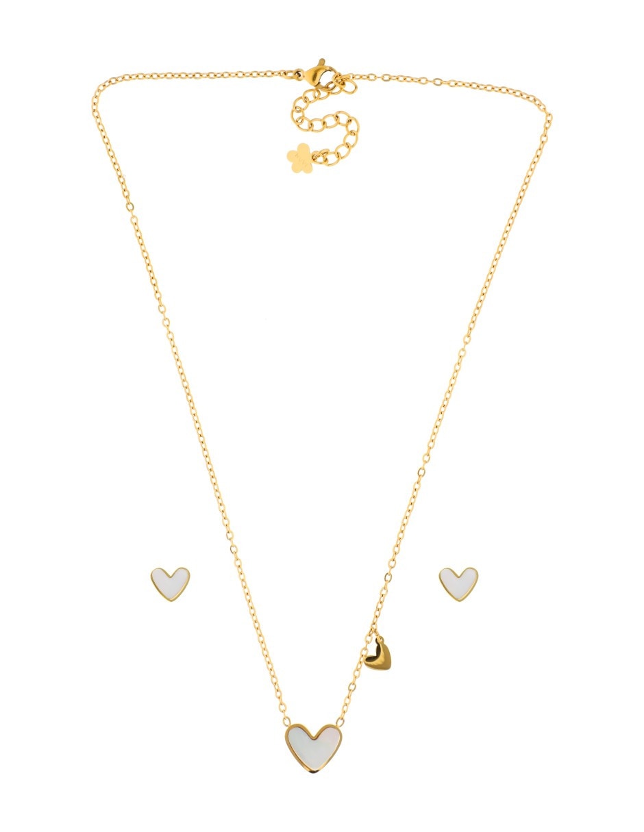 Aretes y collar de corazón 2