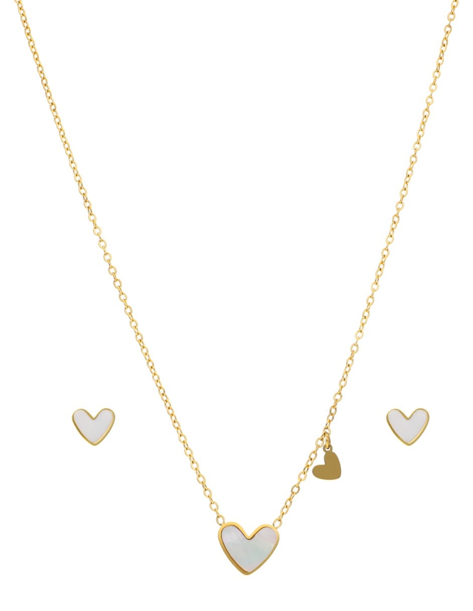 Aretes y collar de corazón Aretes y collar de corazón