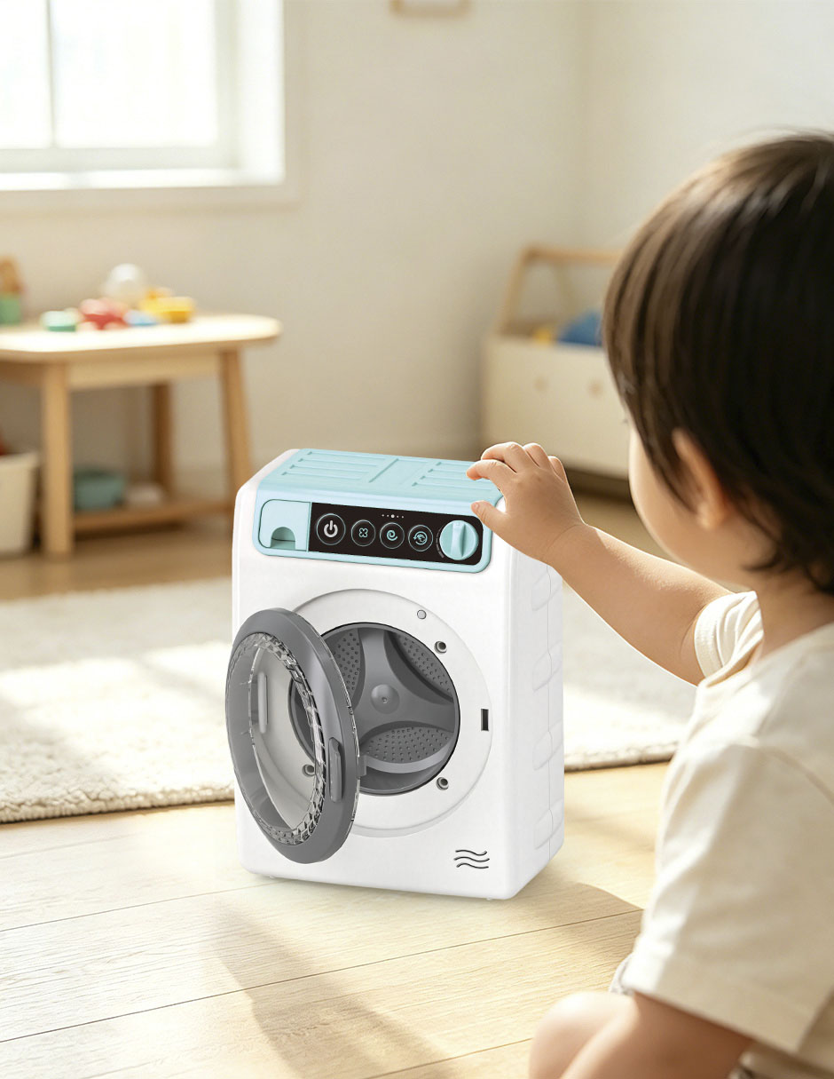 Lavadora con luz y sonido juego de rol para niños 2