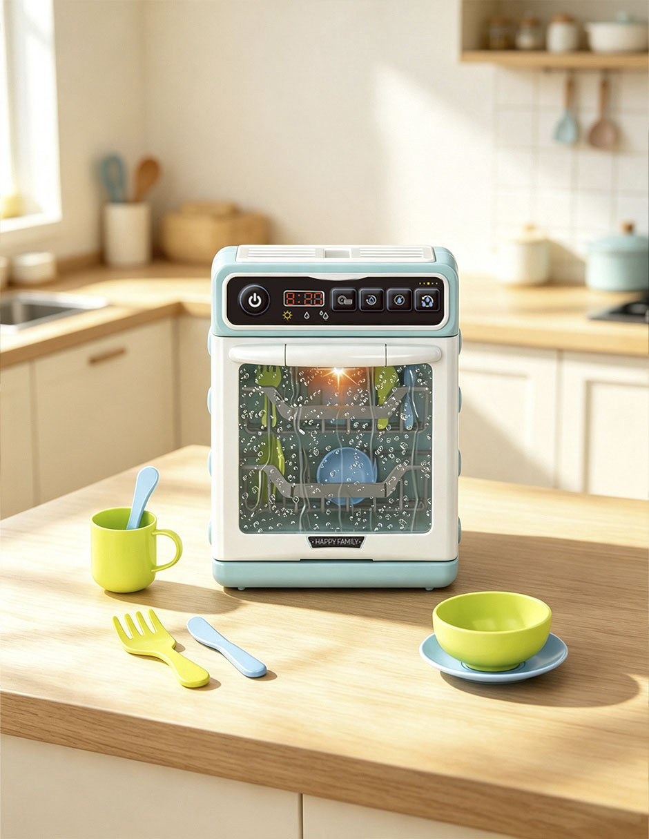 Lavaplatos con luz y sonido juego de rol para niños 3