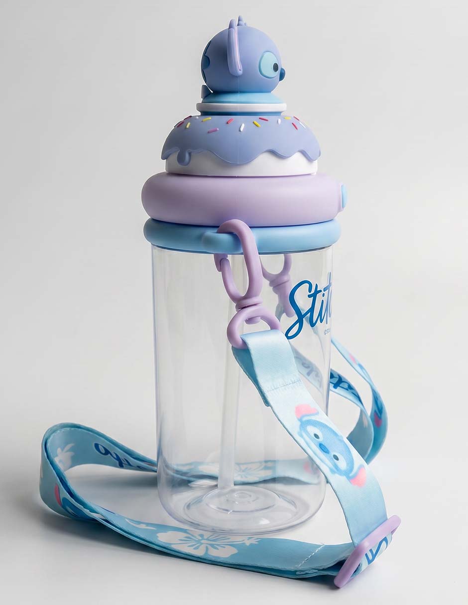Termo Licencias de plástico Stitch con tapa rosca 500 ml