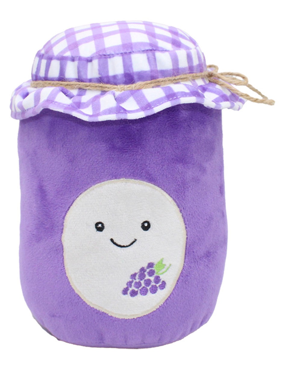 Peluche de frasco mermelada de uva de 19 cm