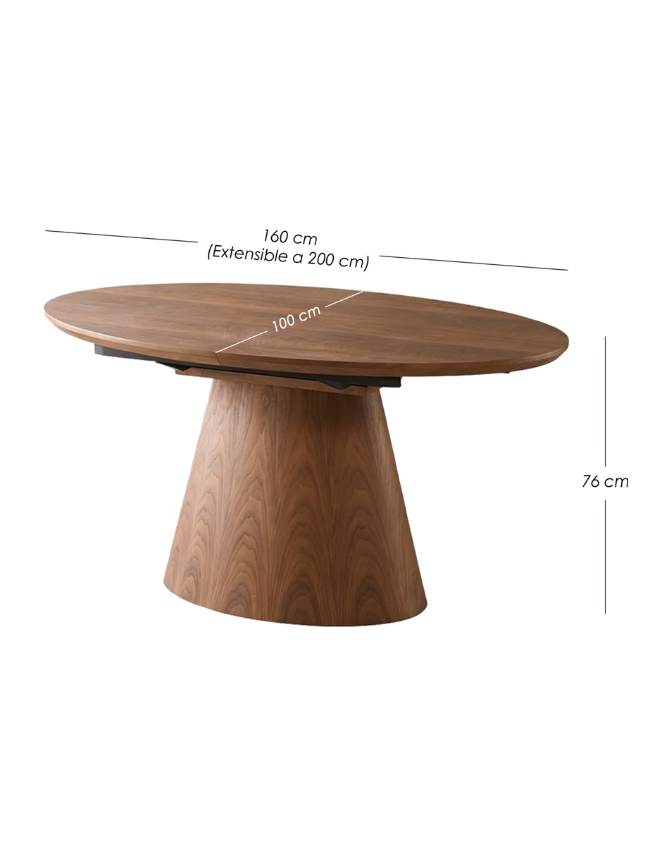 Mesa de comedor extensible armable oval 8