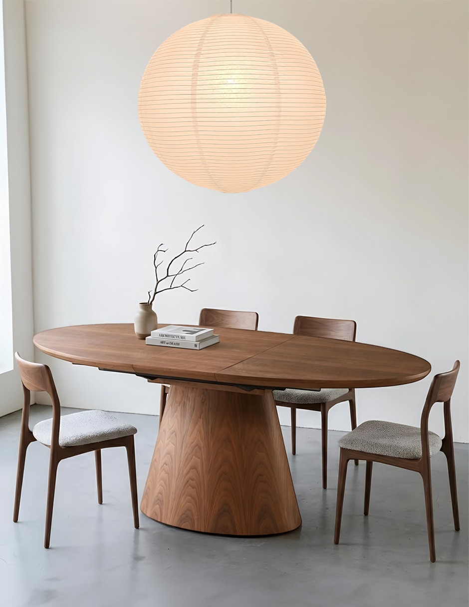 Mesa de comedor extensible armable oval 5