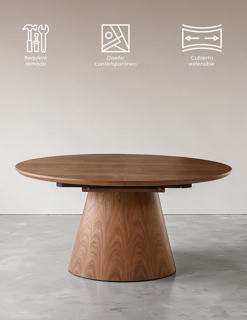 Mesa de comedor extensible armable oval 7