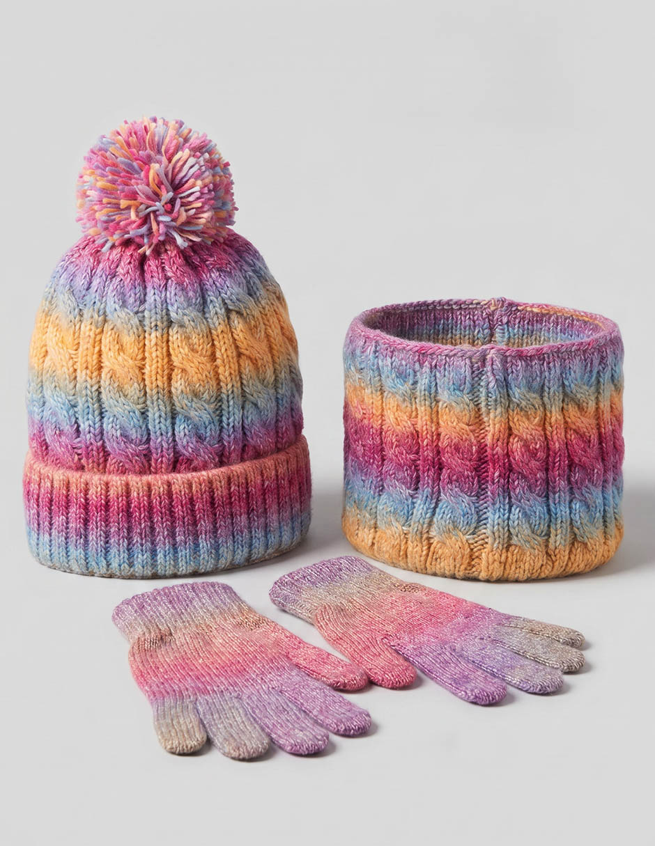 Set bufanda estampado degradado de niña 1