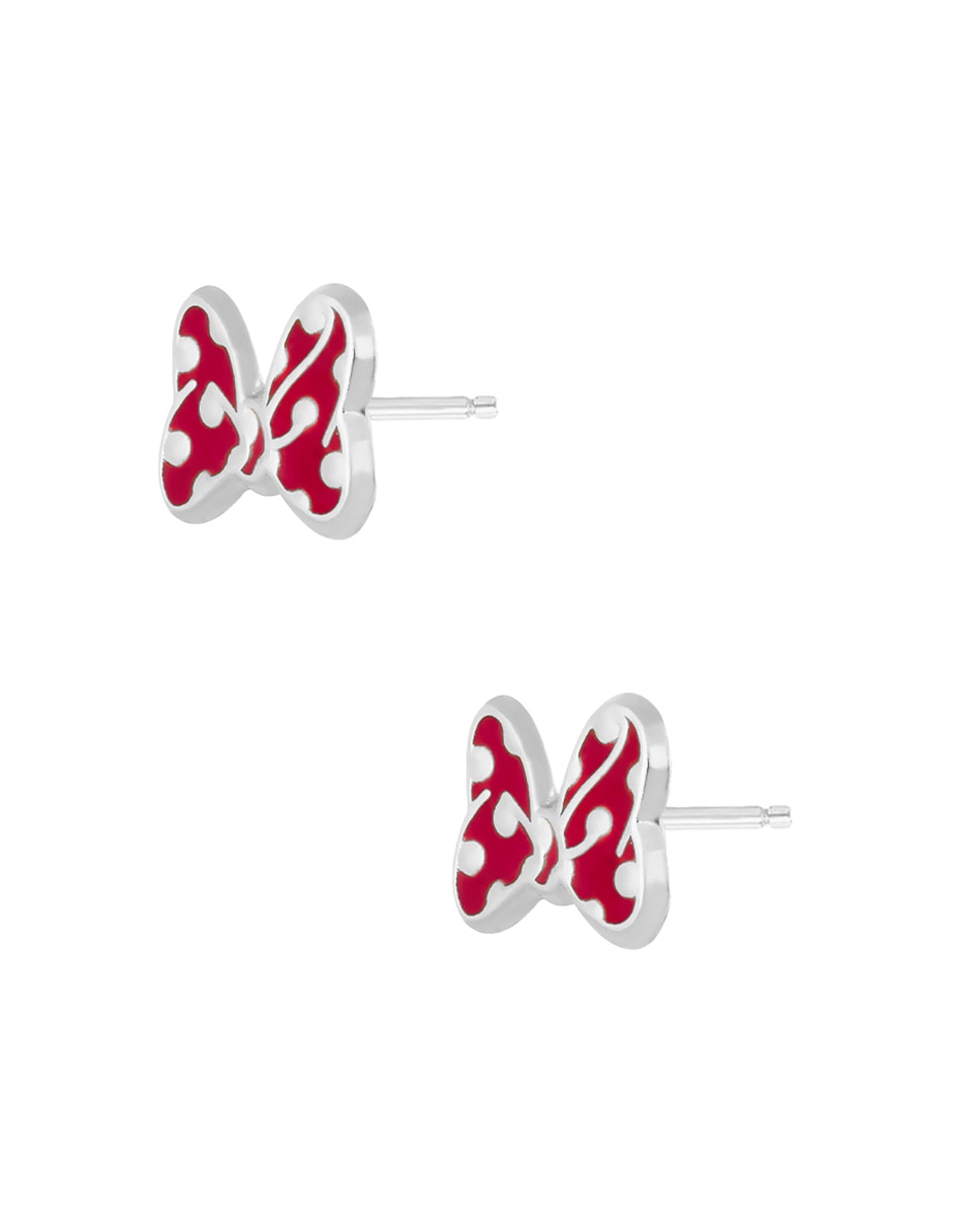 Broqueles de moño minnie disney alta joyeria de plata p 925 con acabado pulido