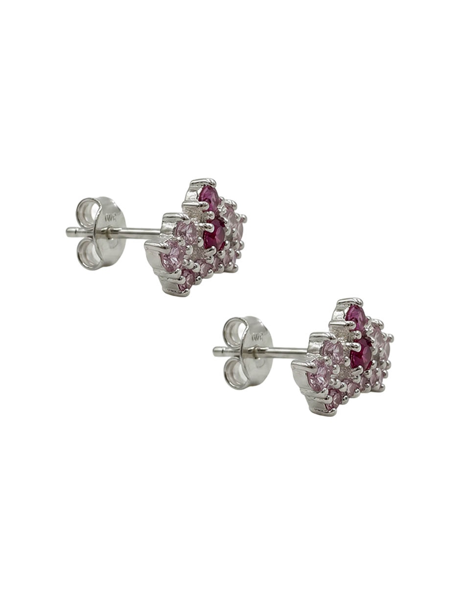 Broqueles de corona aurora de plata p 925 con acabado pulido zirconia 1