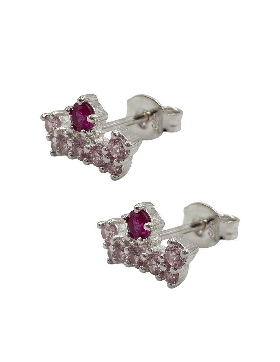 Broqueles de corona aurora de plata p 925 con acabado pulido zirconia 3
