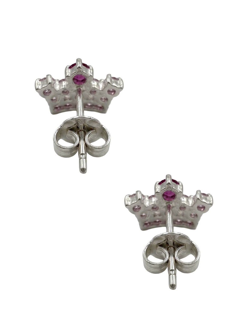 Broqueles de corona aurora de plata p 925 con acabado pulido zirconia 4
