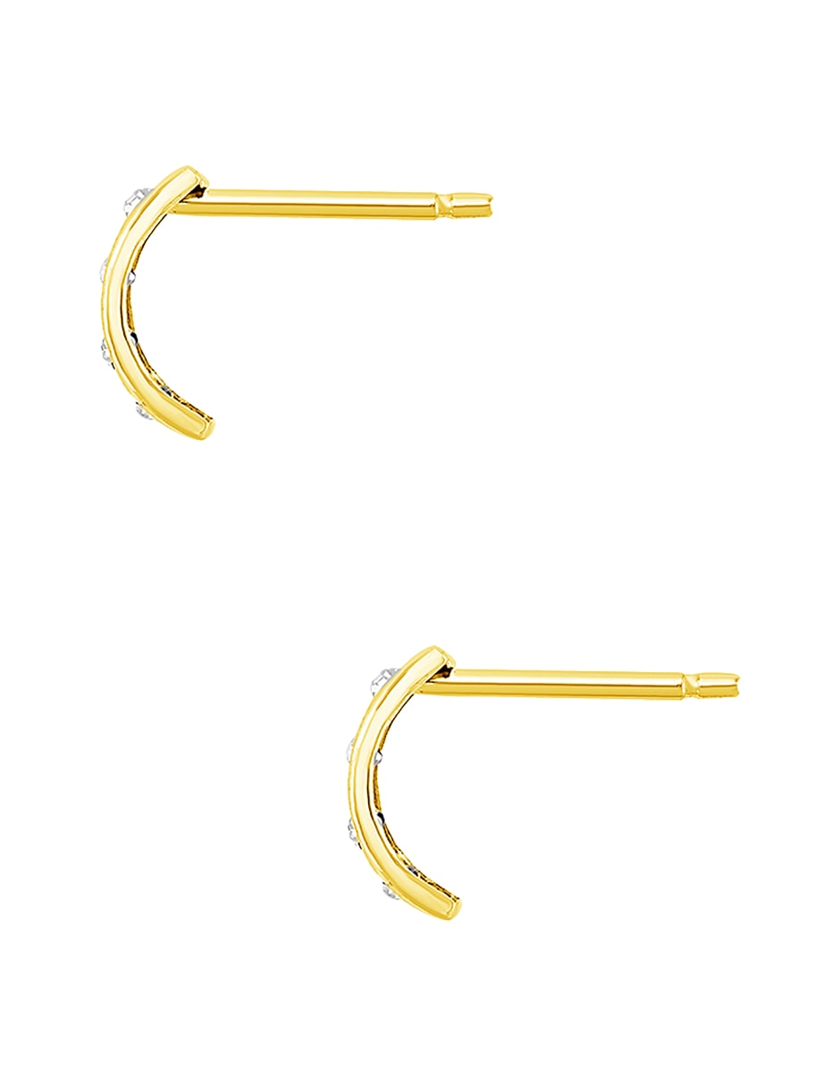Broqueles de circular sabelli alta joyeria de oro amarillo 14 k con acabado pulido zirconia