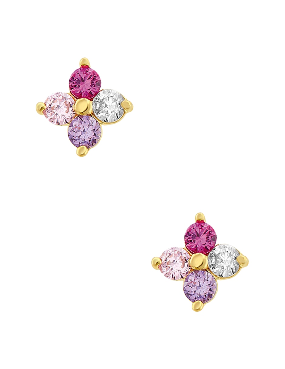 Imagen de producto Broqueles Sabelli de oro amarillo 14 k con acabado pulido zirconia