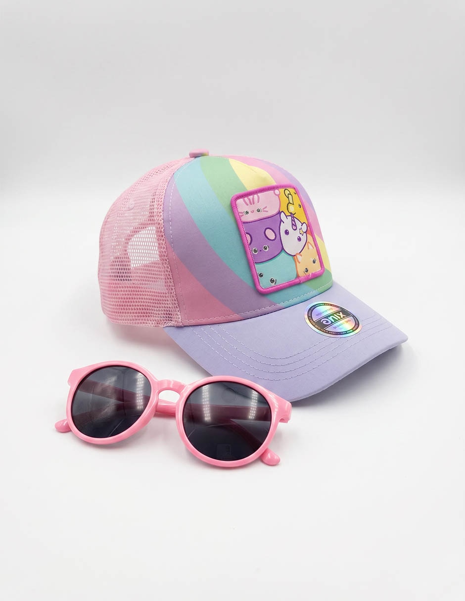 Gorra visera plana correa ajustable para niña 1