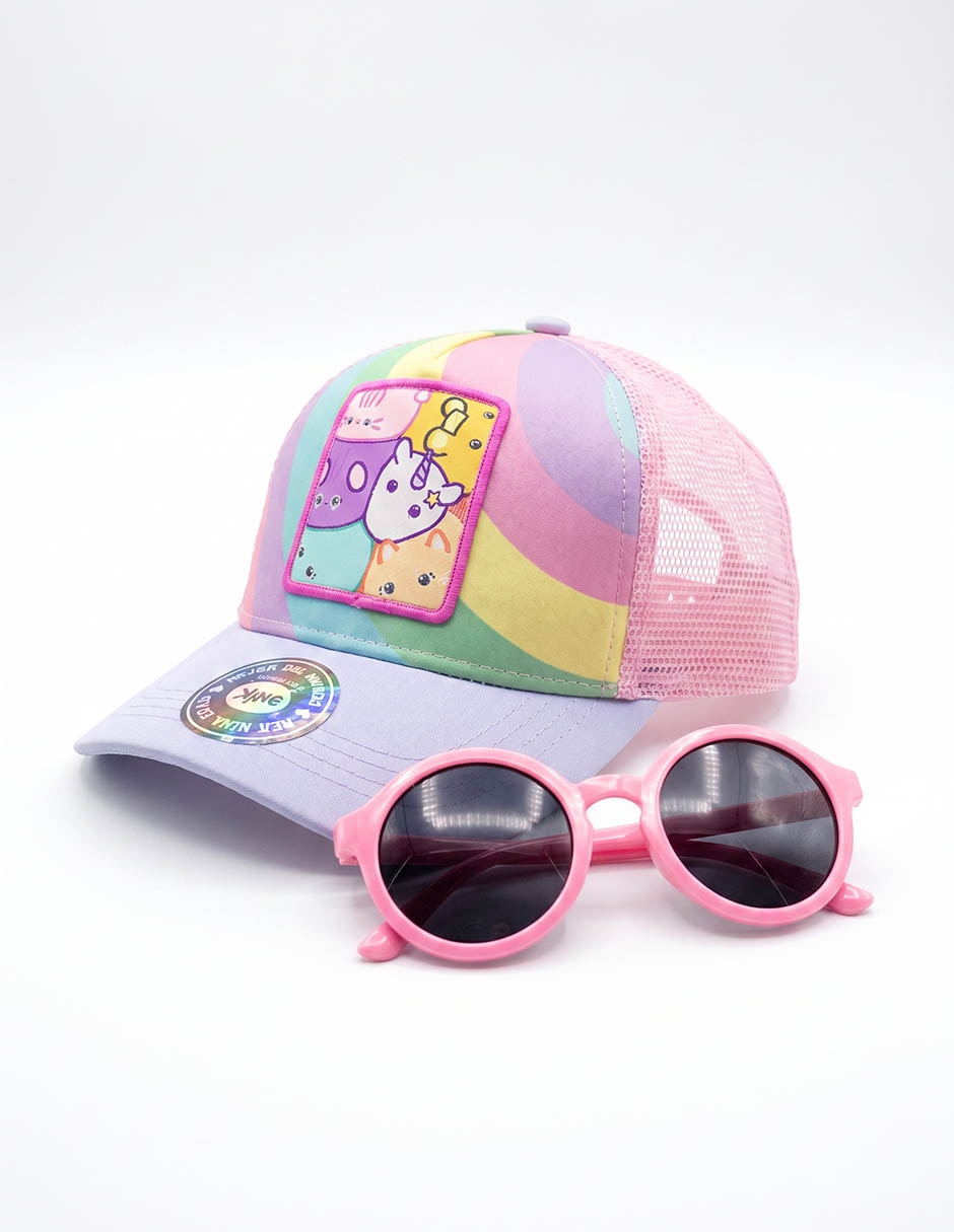 Gorra visera plana correa ajustable para niña Gorra visera plana correa ajustable para niña