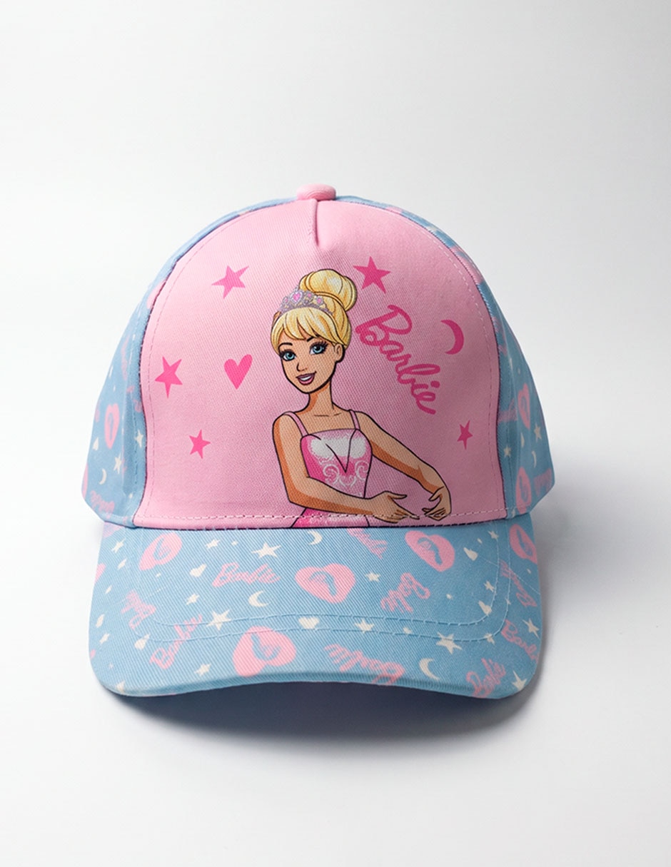 Gorra visera semicurva velcro barbie para niña 1