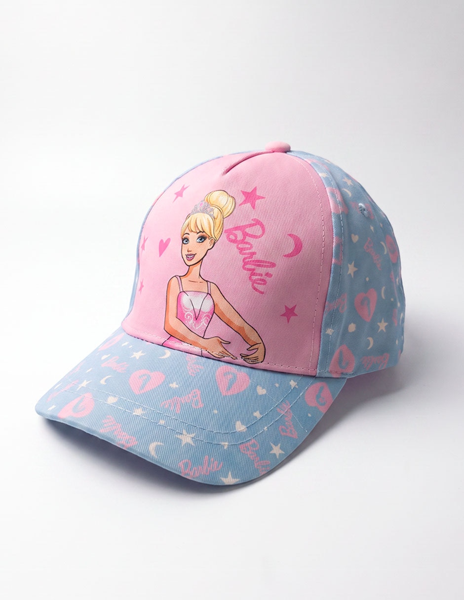 Gorra visera semicurva velcro barbie para niña 2