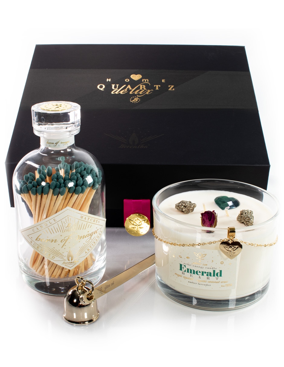 Kit de vela aromática Emerald Heart Home 3 piezas aroma lavanda