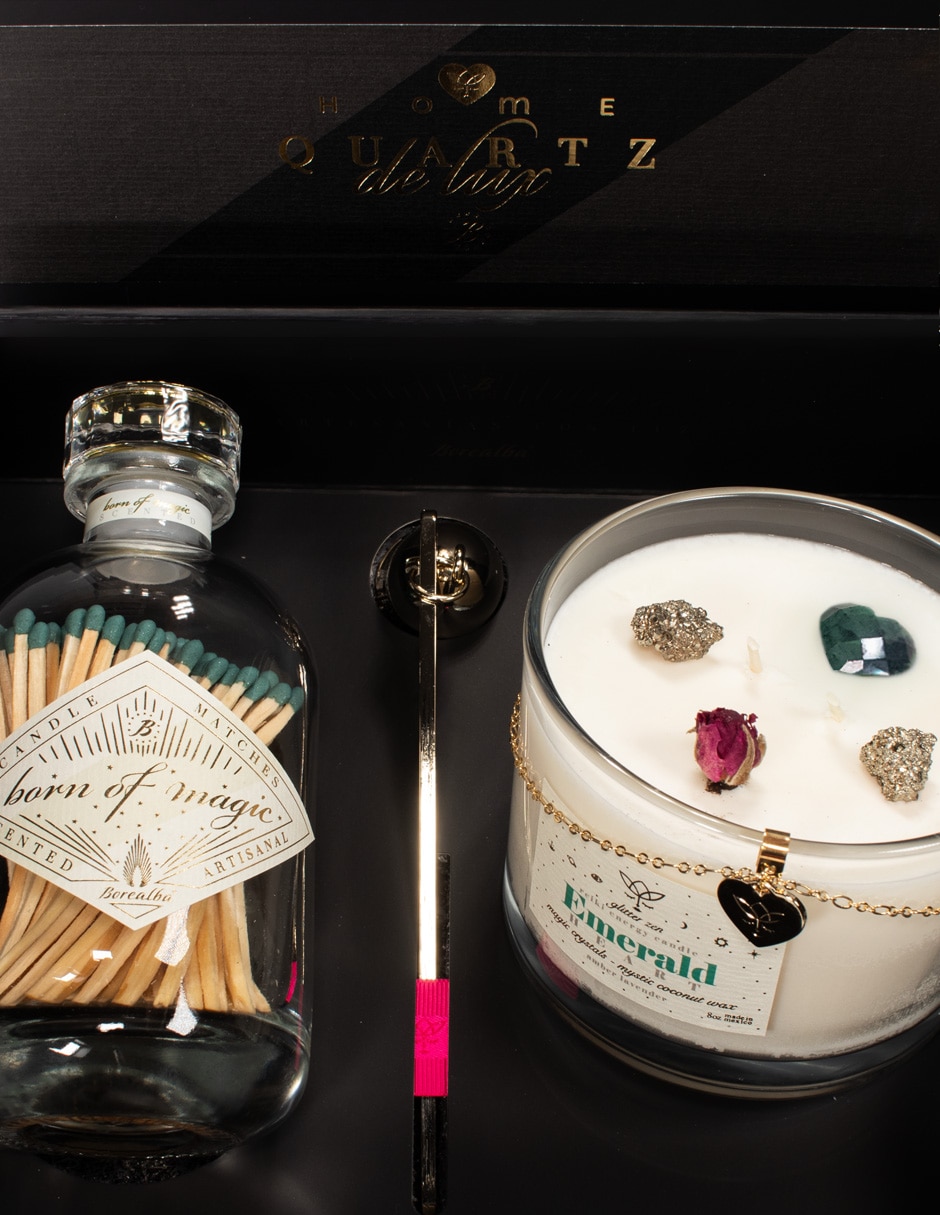 Kit de vela aromática Emerald Heart Home 3 piezas aroma lavanda 10