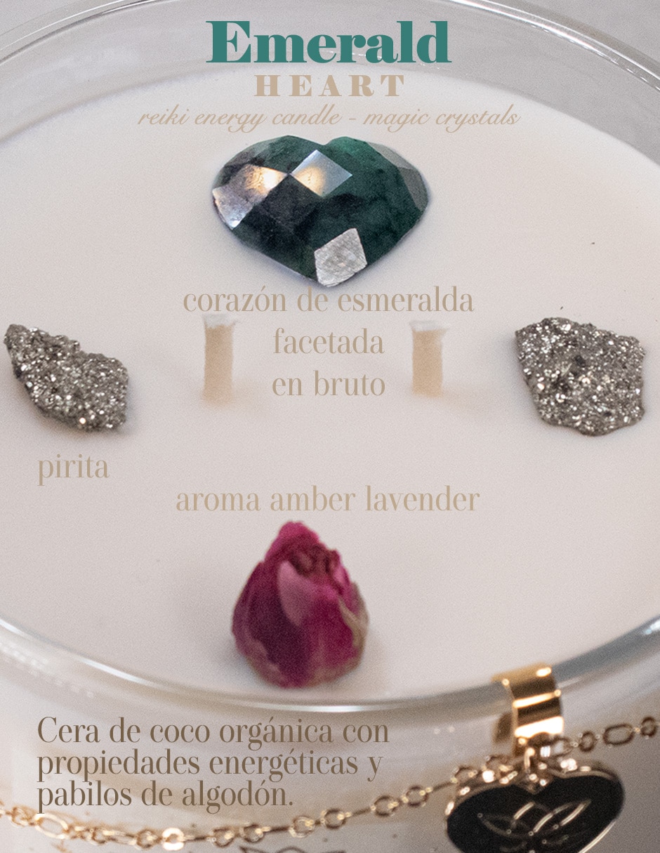 Kit de vela aromática Emerald Heart Home 3 piezas aroma lavanda 9