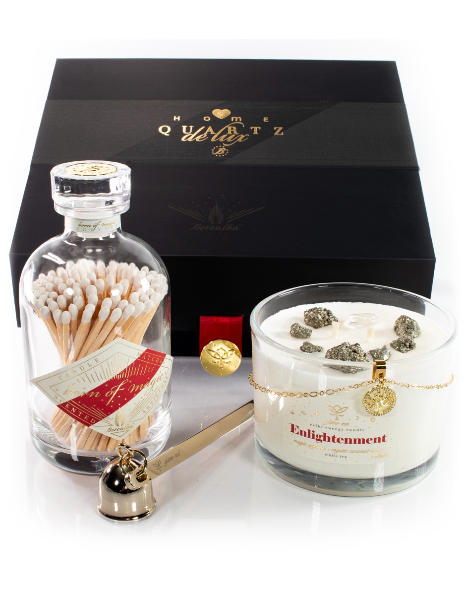Kit de vela Home Enlightenment 16OZ 3 piezas aroma té blanco y jengibre