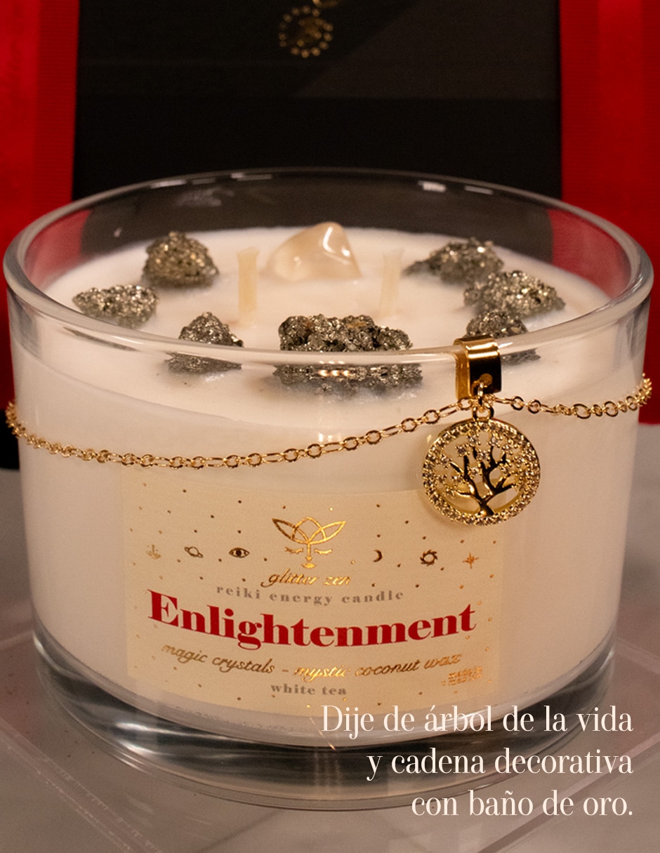 Kit de vela Home Enlightenment 16OZ 3 piezas aroma té blanco y jengibre