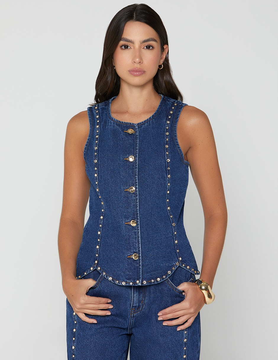 Chaleco de mezclilla para mujer 1