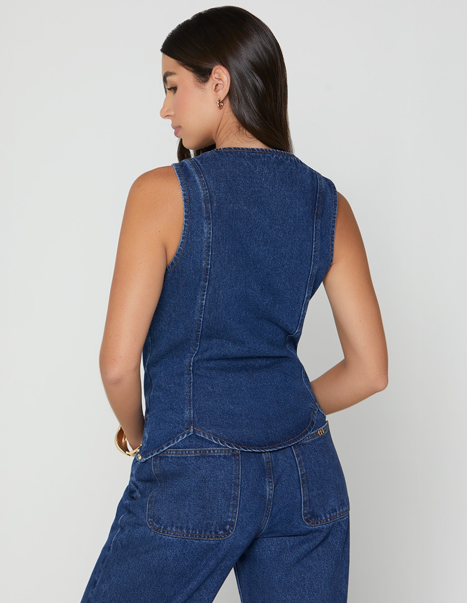 Chaleco de mezclilla para mujer 4