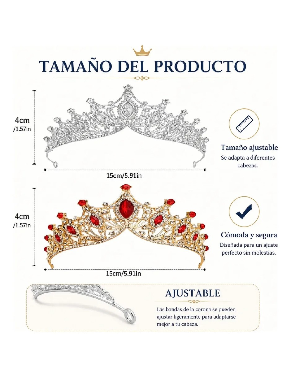 Set de accesorios para disfraz de coronas princesa 5
