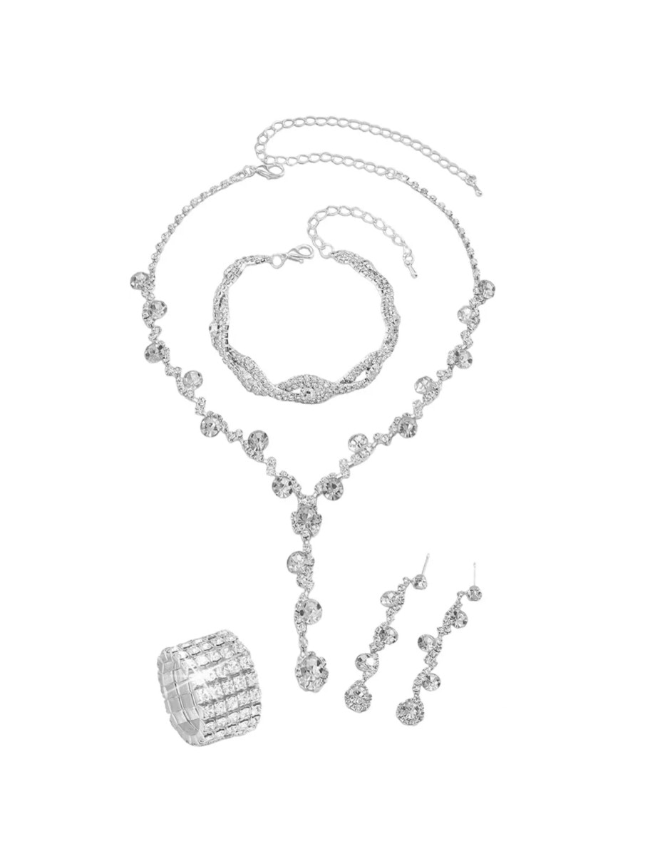 Aretes, collar y pulsera Friends cristal Aretes, collar y pulsera Friends cristal
