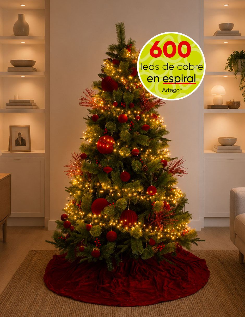 Serie luces de led Navidad Haine Luz Cálida Cable De Acero Verde con 600 focos Serie luces de led Navidad Haine Luz Cálida Cable De Acero Verde con 600 focos