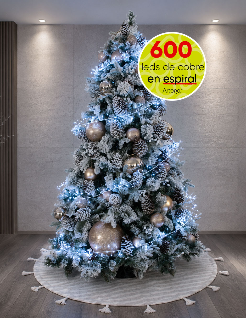 Serie luces de led Navidad Kotze Luz Blanca Cable De Acero Blanco con 600 focos