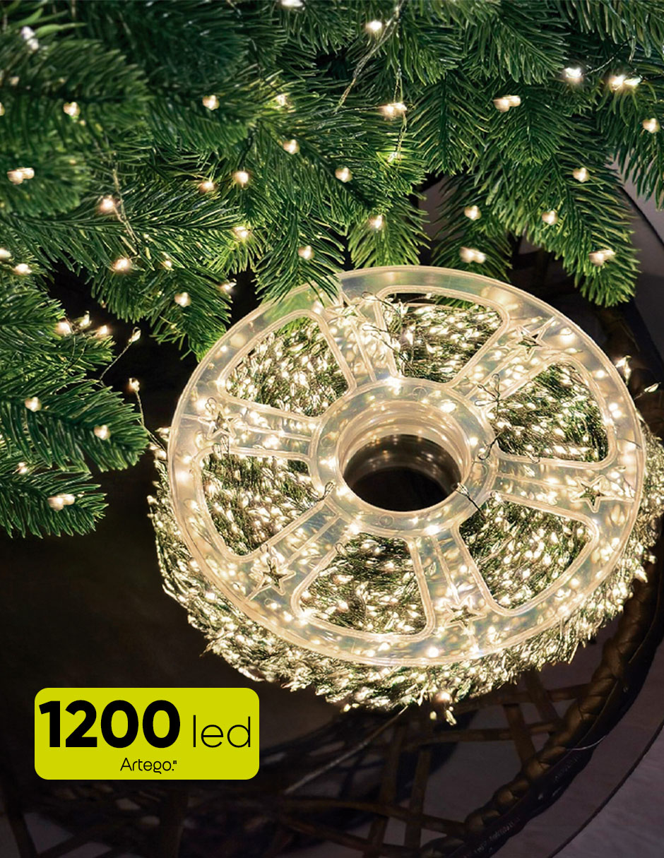 Serie luces led navidad cooper cluster con 1200 focos