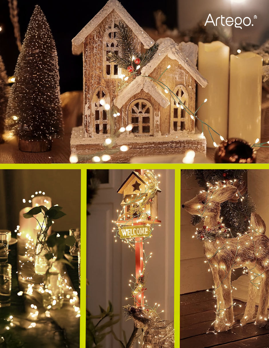 Serie luces led navidad cooper cluster con 1200 focos 5