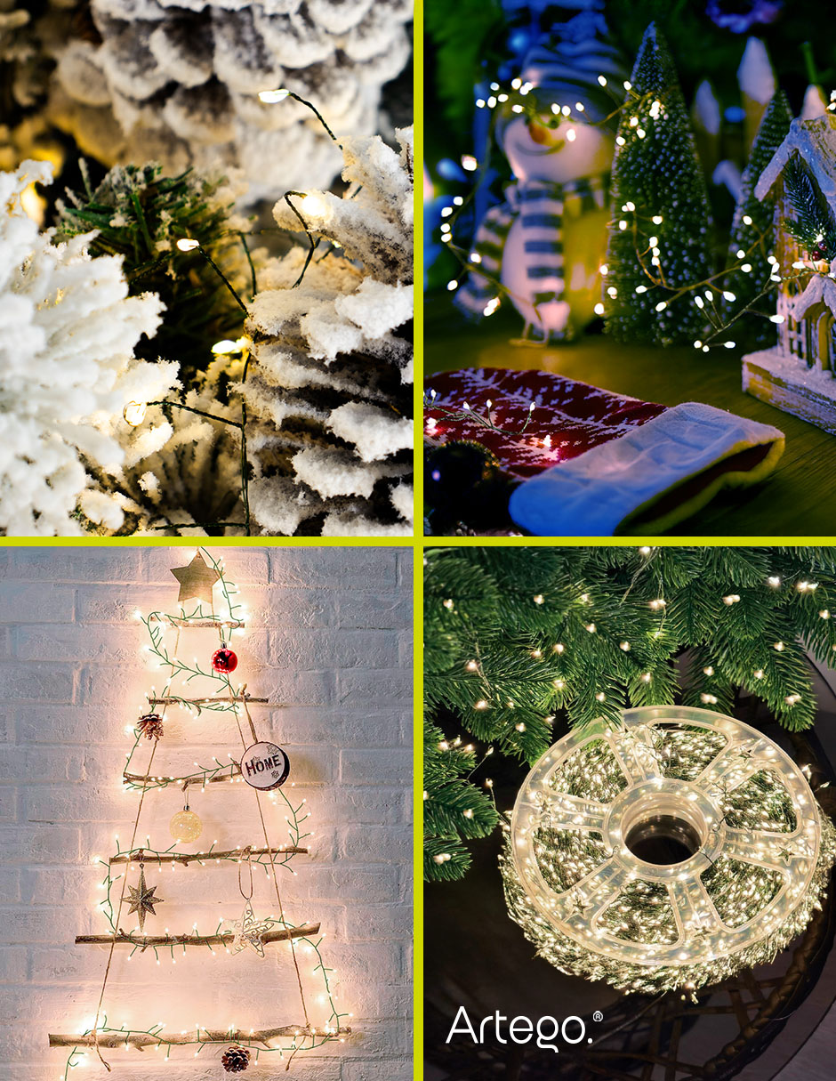 Serie luces led navidad cooper cluster con 1200 focos 4