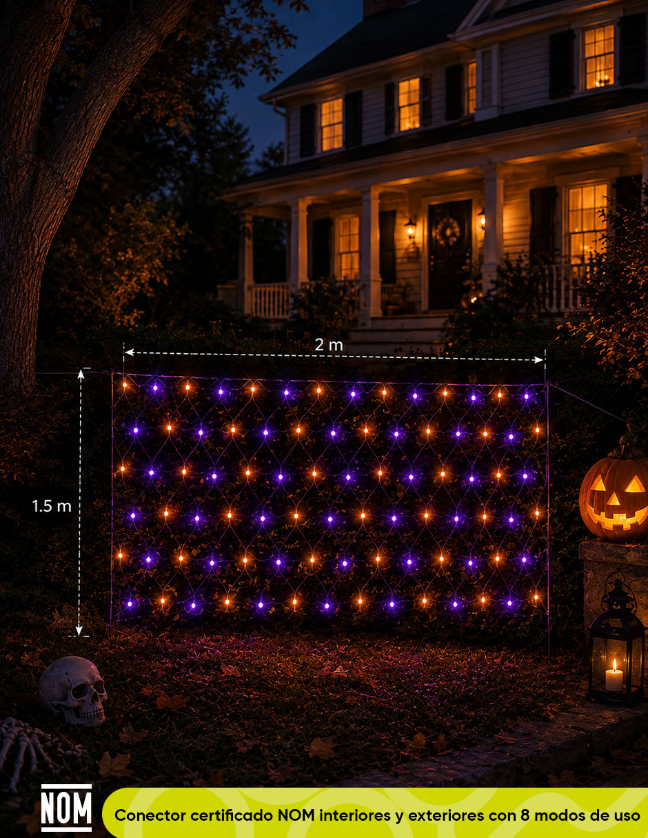 Serie luces led malla de halloween voodoo con 200 focos 5
