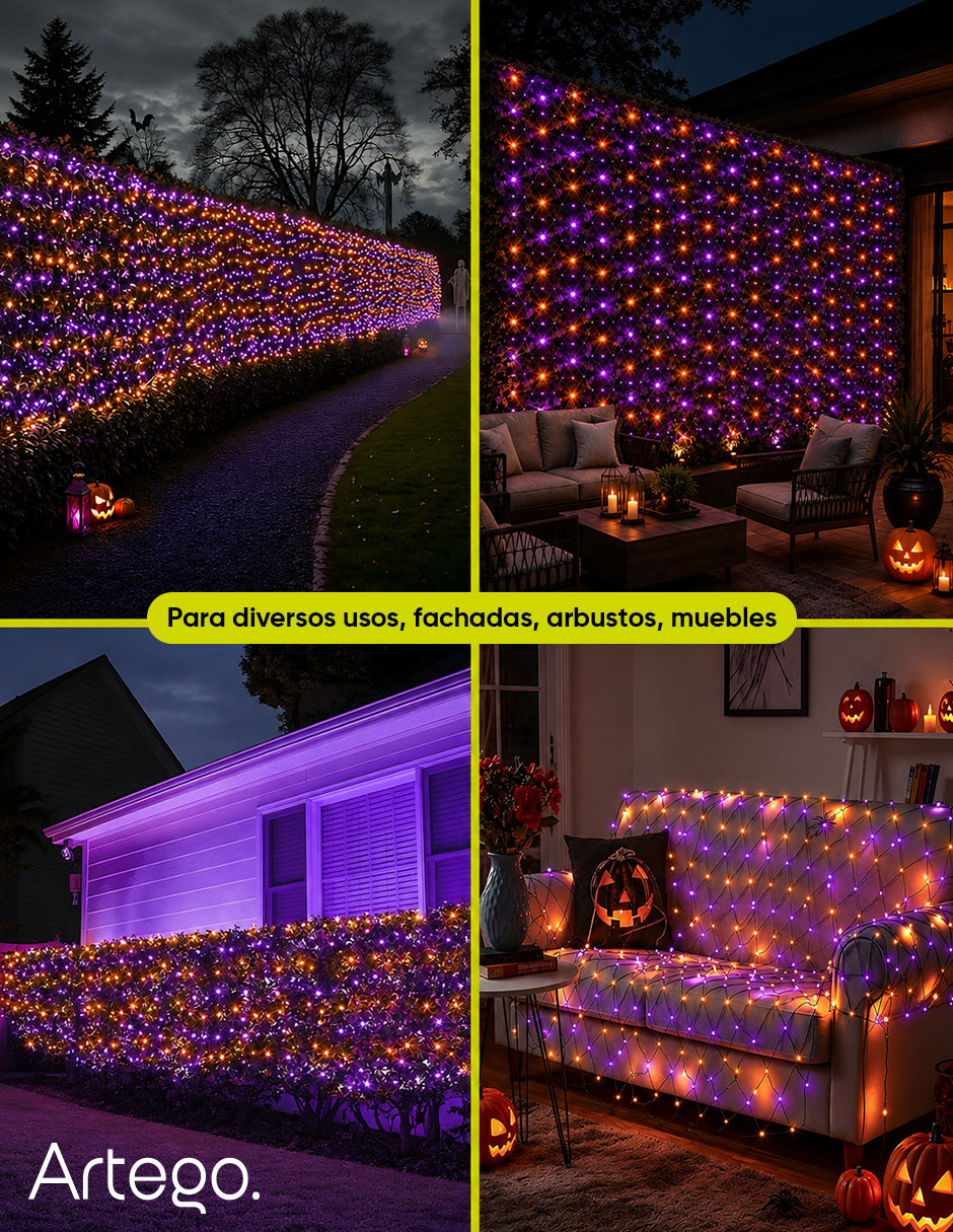 Serie luces led malla de halloween voodoo con 200 focos 4