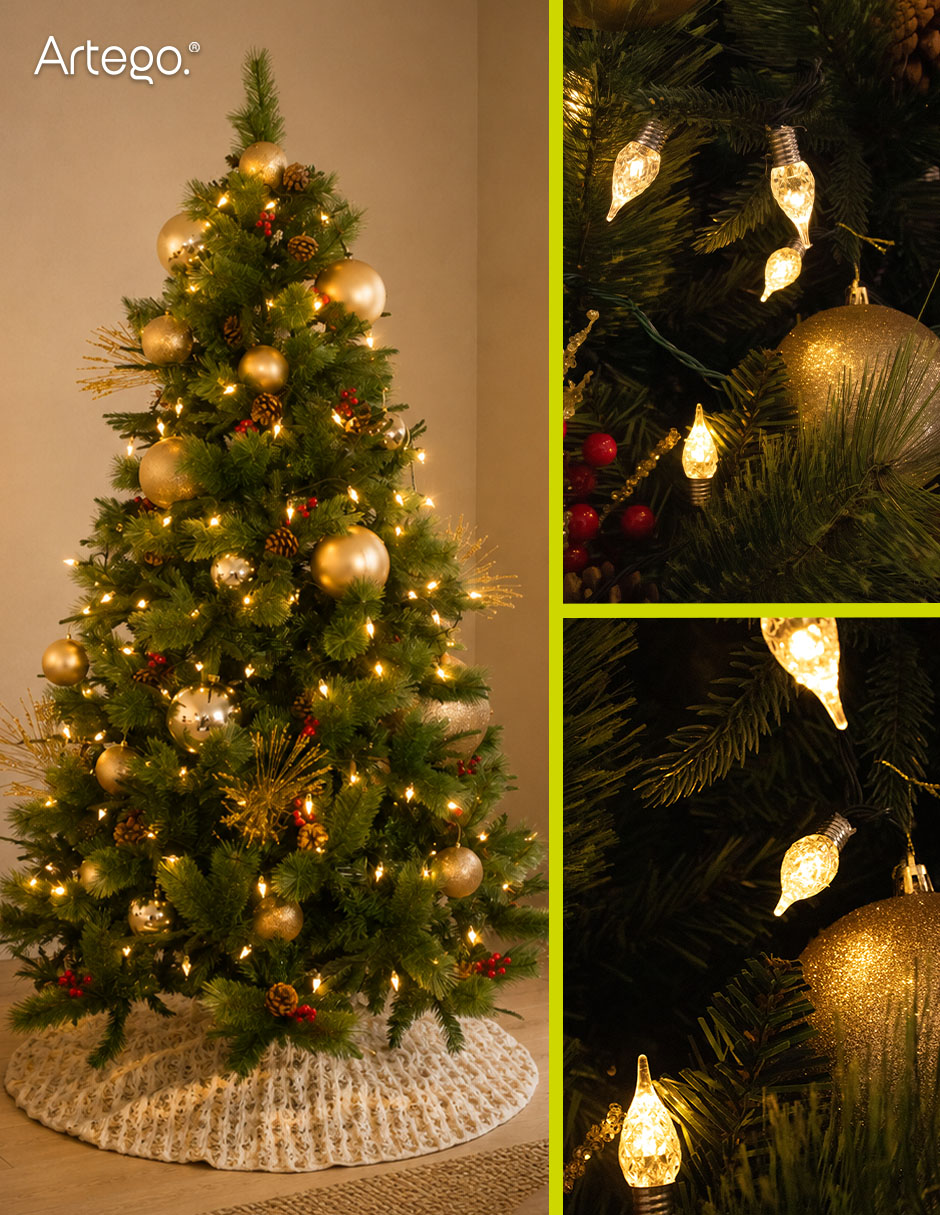 Serie luces led navidad vintage style kodiak con 100 focos 5