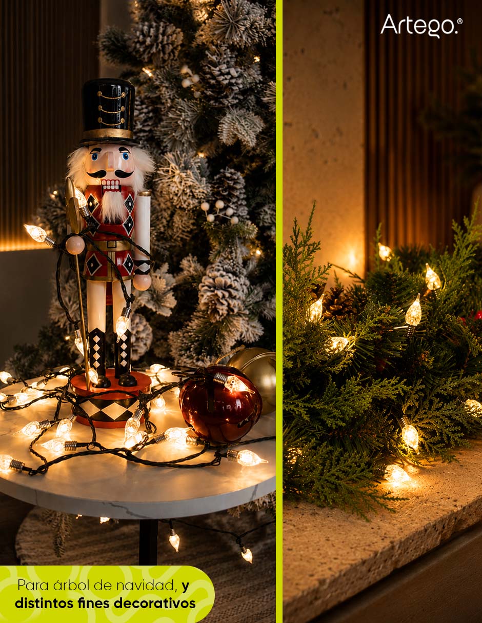 Serie luces led navidad vintage style kodiak con 100 focos 3