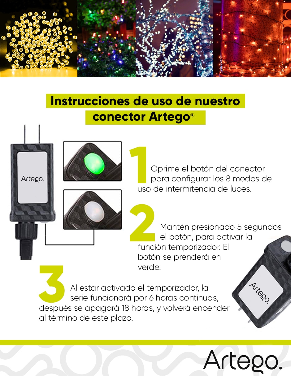 Serie luces led navidad vintage style kodiak con 100 focos 6
