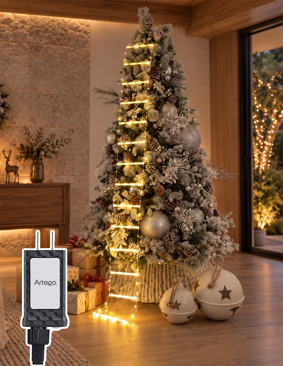Serie luces led navidad escalera de santa modelo adak con 170 focos