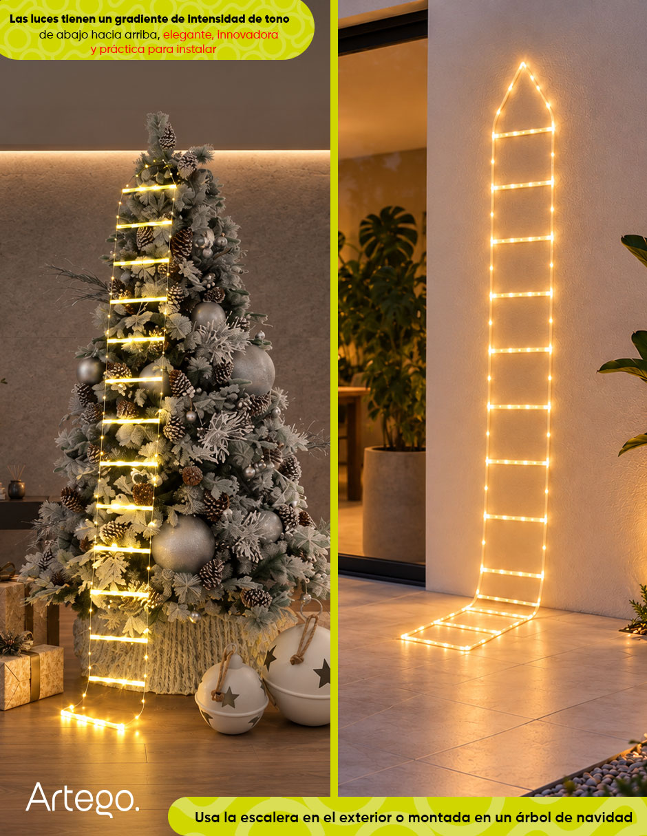 Serie luces led navidad escalera de santa modelo adak con 170 focos 5
