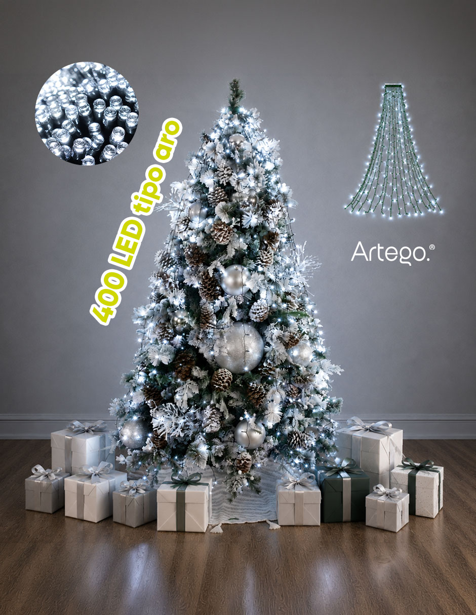 Serie luces led navidad tipo aro christmas string light con 400 focos