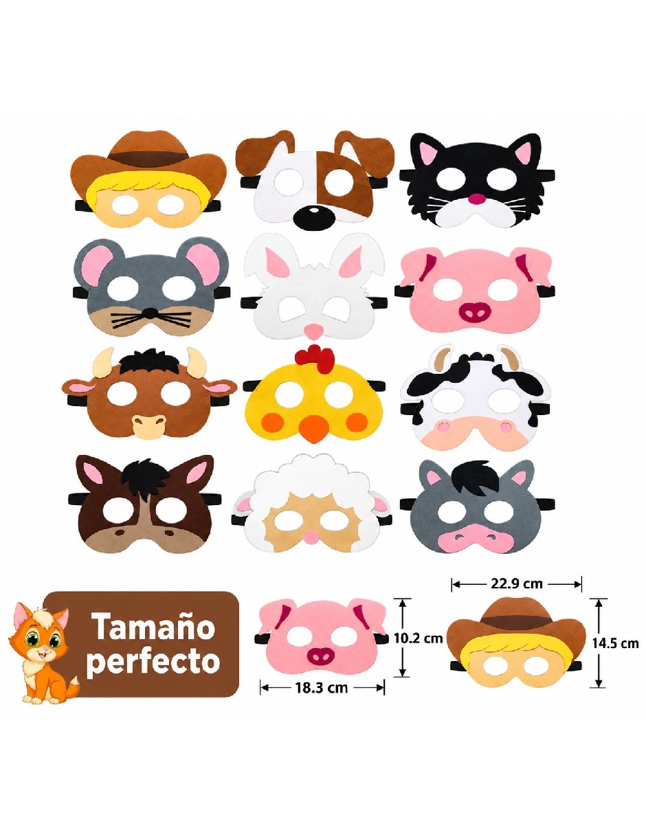 Set de antifaces para disfraz de animal 4