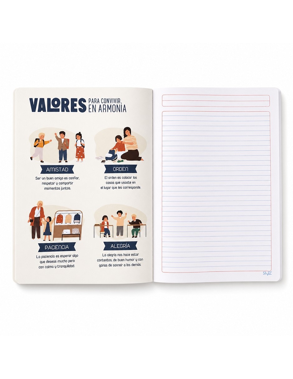 Set cuaderno hoja rayada 4