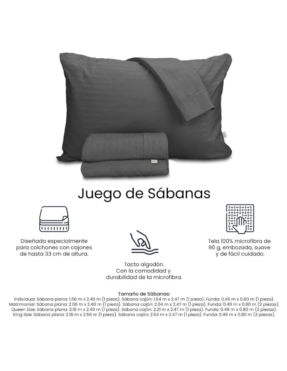 Juego de sábanas de microfibra 100 g Trinity